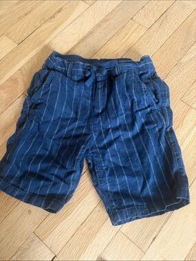 Mayoral Navy Blue Pinstripe Drawstring Kids Shorts